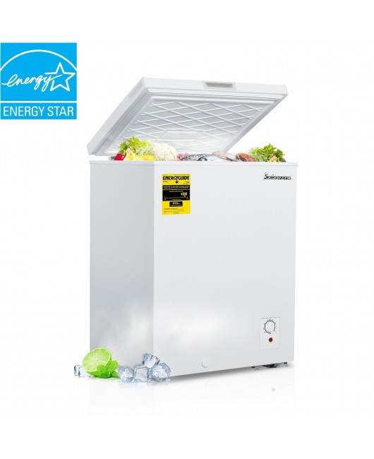 Kalamera 5.0 Cu.ft compact upright deep freezer freestanding small chest freezer for home/apart with lowest -4℉